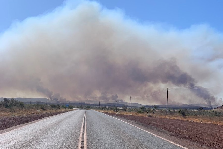 A fire burning near Karratha in late November 2021.