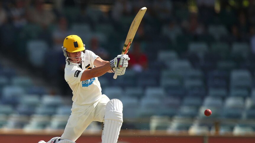 Chris Lynn bats for WA Chairman's XI against England on day one of the three-day match at the WACA.