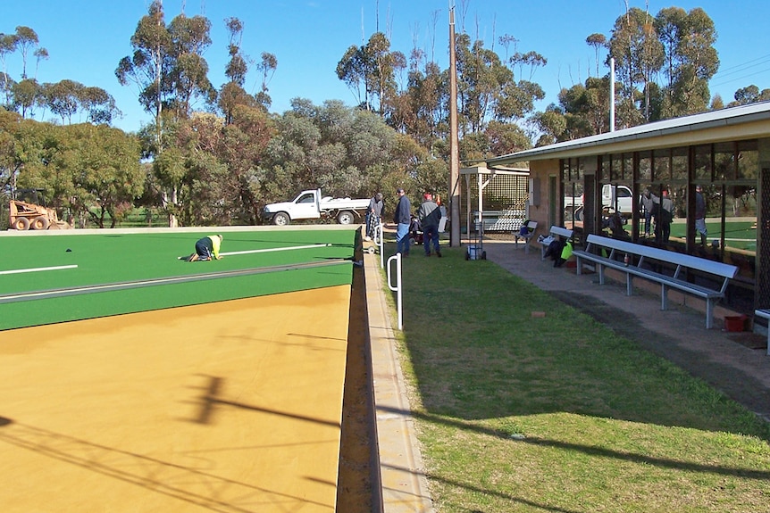 A bowling club's surface.