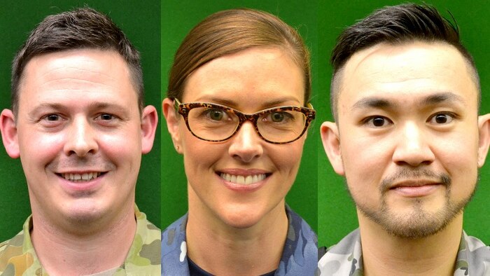 Hayden Mance (left), Kate Kennedy and Peter Wong offer a glimpse into current military life.