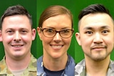Hayden Mance (left), Kate Kennedy and Peter Wong offer a glimpse into current military life.