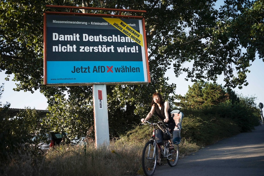 Campaign poster in German.