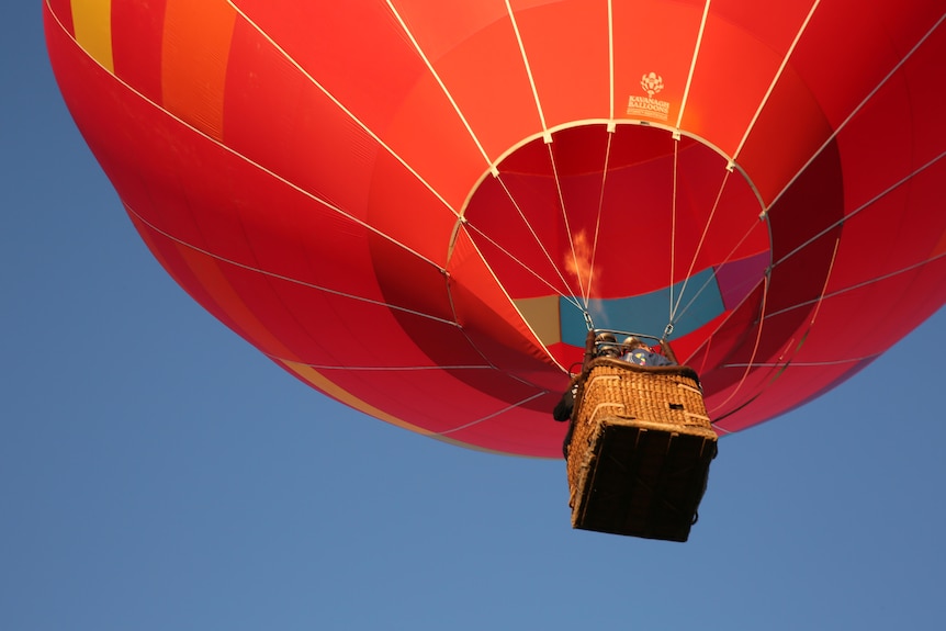A balloon mid-air above Canowindra sports field
