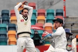 Australia's Nathan Lyon after missing the stumps in Sri Lanka's first innings in the first Test.