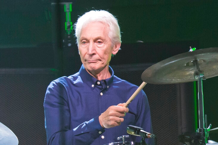 Charlie Watts of the Rolling Stones performs during the concert of their No Filter Europe Tour 2017.