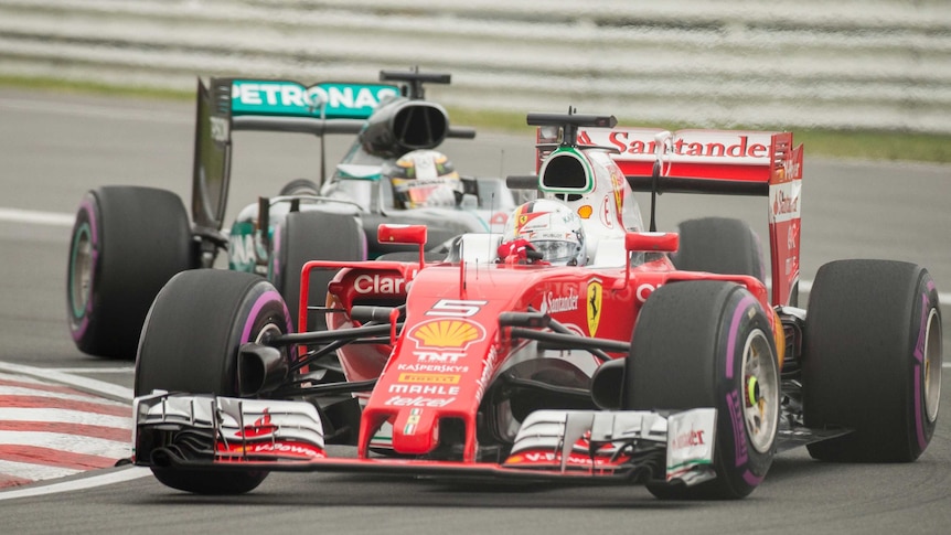 Sebastian Vettel leads Lewis Hamilton in Montreal