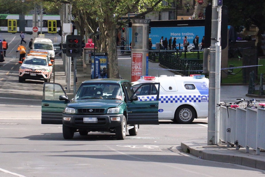 The car driven erratically in Melbourne's CBD.