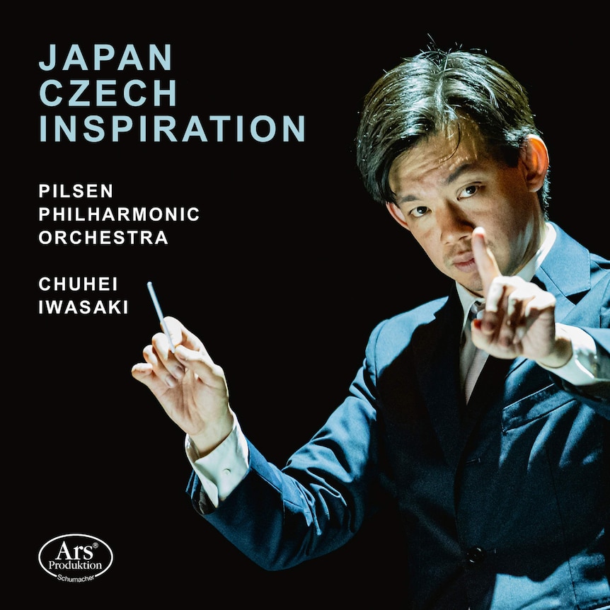Cover art for conductor Chuhei Iwasaki's album with the Pilsen Philharmonic, Japan Czech Inspiration.