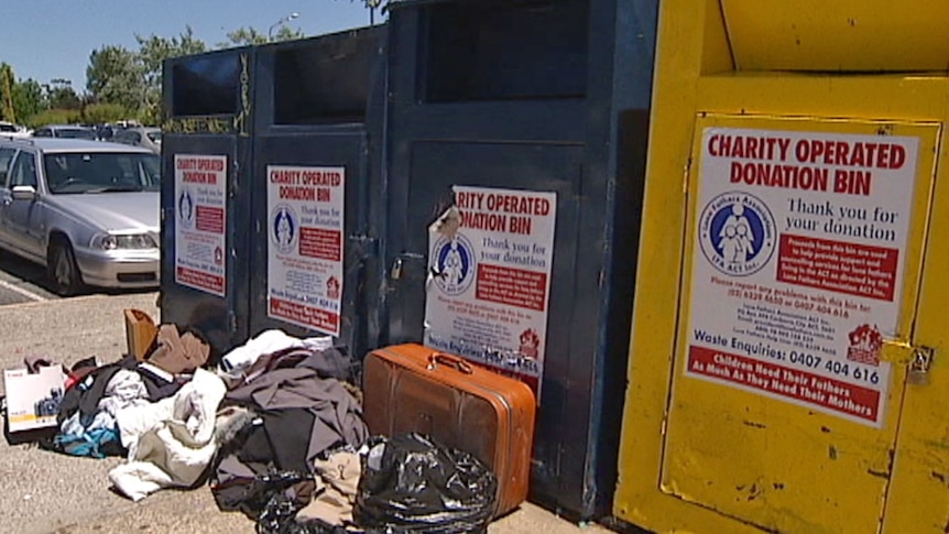 Charities are frustrated by the tonnes of rubbish being dumped at collection bins each year.