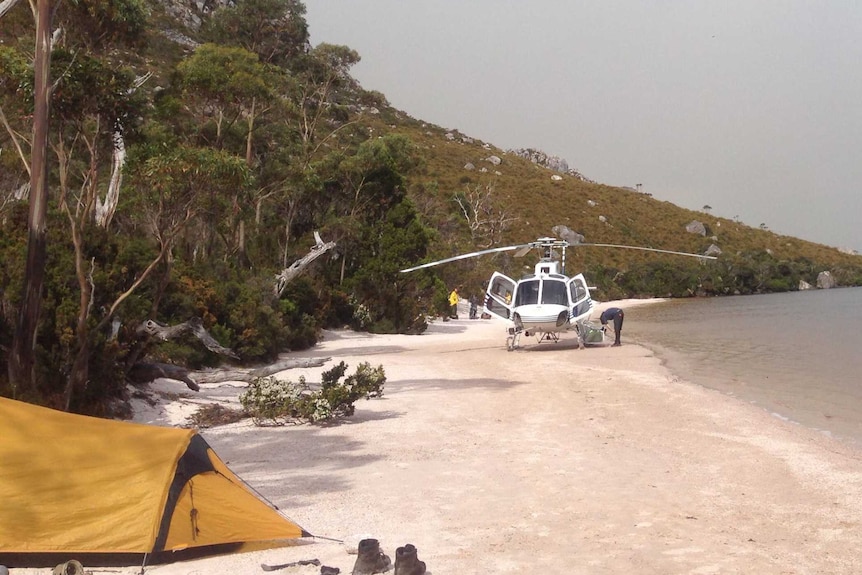 Chopper on beach in Southwest National Park