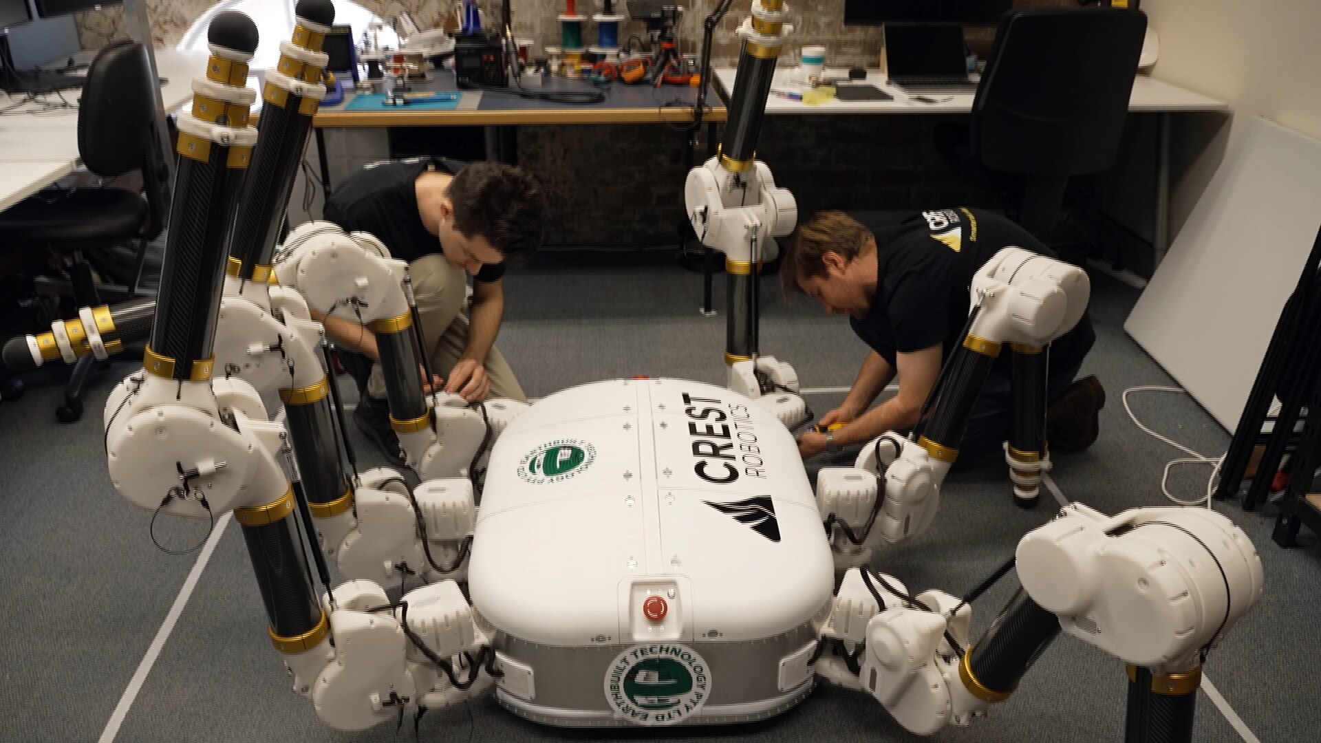 Staff working on Charlotte robot the World-First Robot for Lunar and Earth Construction