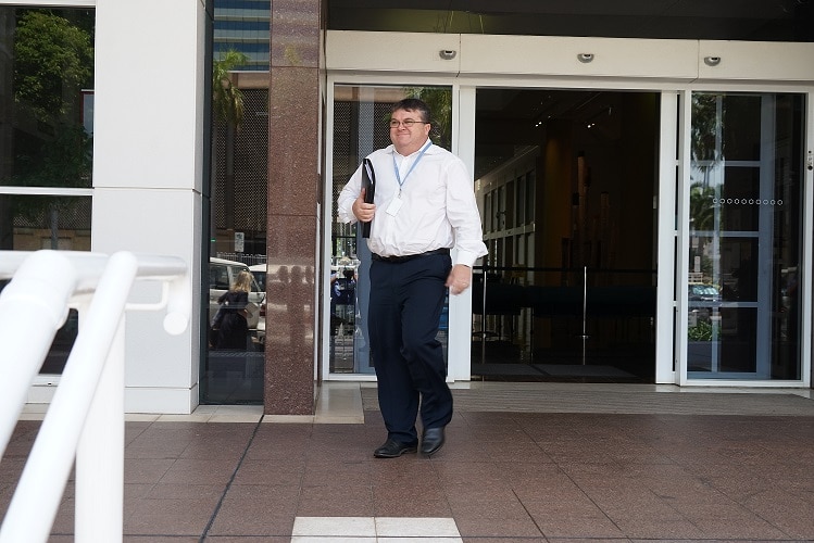 NT News general manager Greg Thomson leaves the NT Supreme Court on November 7, 2018.