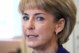 Headshot of Michaelia Cash speaking at a press conference.