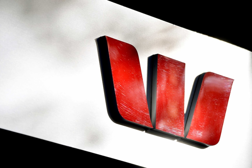 Westpac bank logo on a white background.