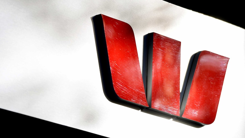 Westpac bank logo on a white background.