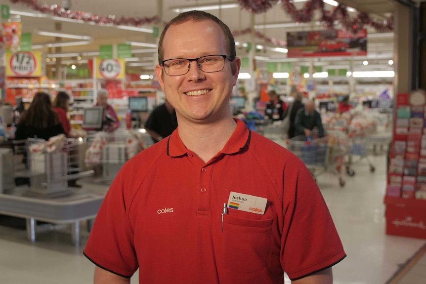 Joshua Johnson in a Coles store.