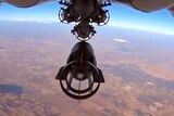 Russian Su-24M bomber dropping bombs in Syria