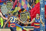 Eddie Betts celebrates in front of the Adelaide Crows fans