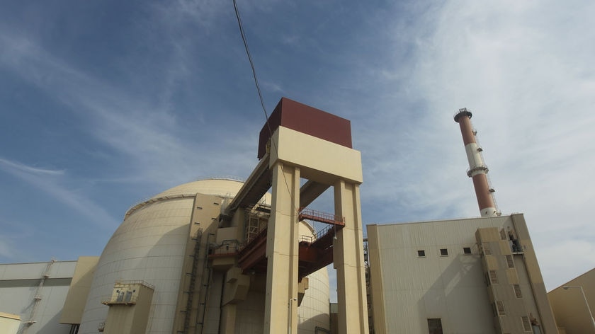 The reactor building at the Russian-built Bushehr nuclear power plant in southern Iran