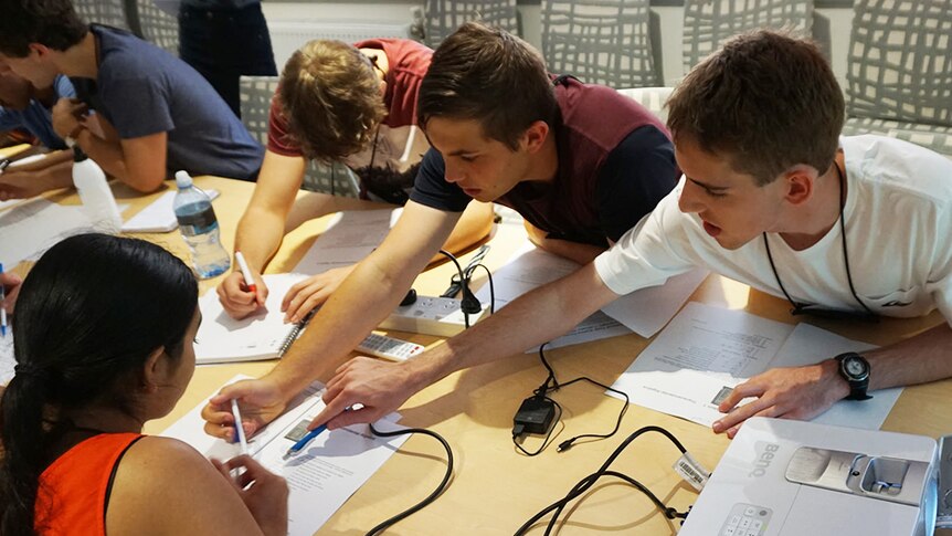 Students at a National Youth Science Forum workshop, Canberra, 2016.