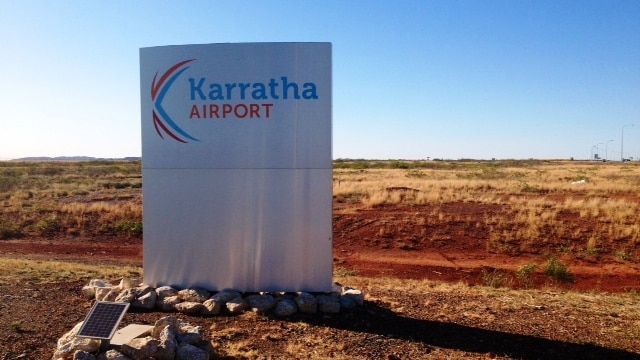 Not a cloud in the sky above Karratha Airport