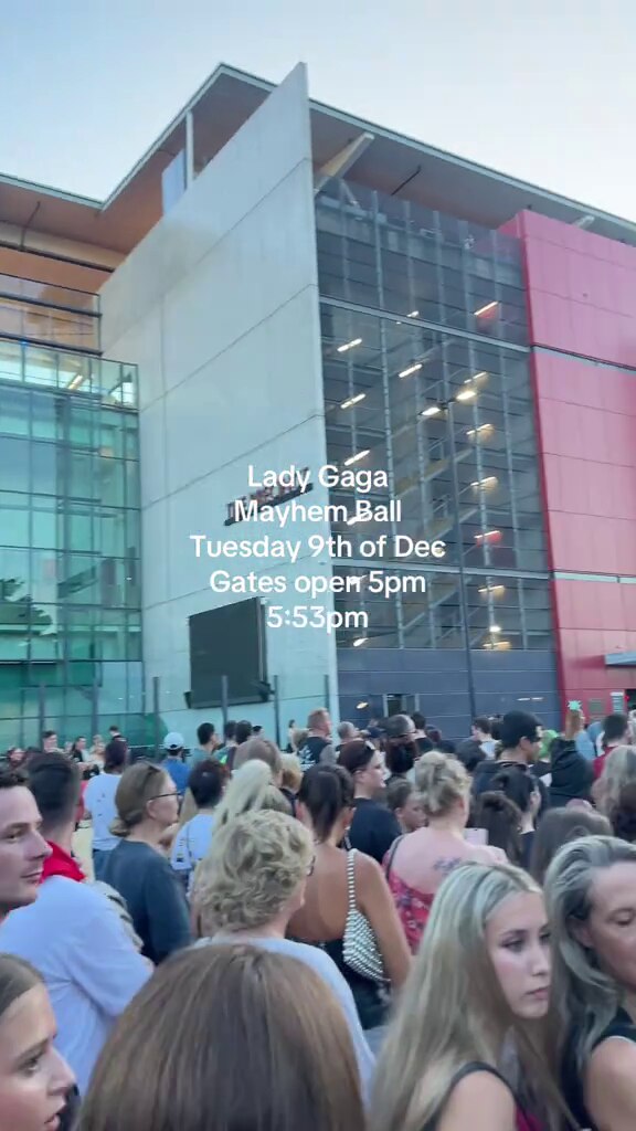 Long queues formed outside the concert on Tuesday evening - ABC News