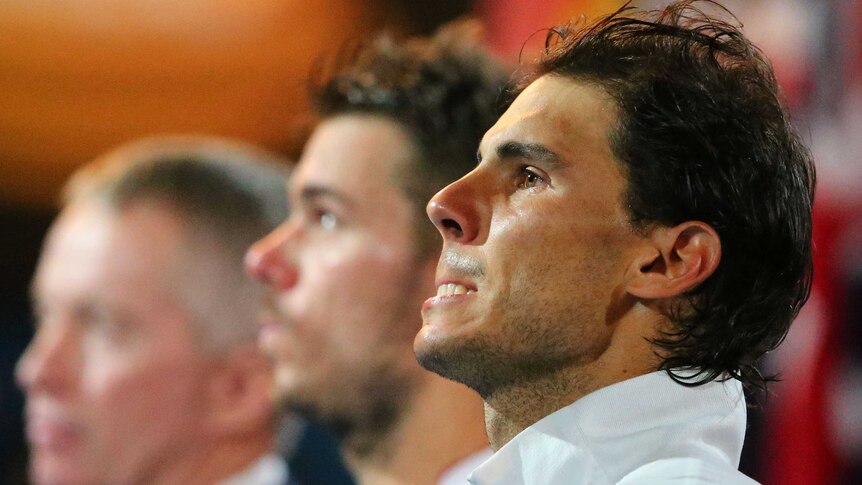 Dejected Rafael Nadal after final