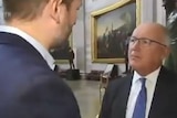 US ambassador Pete Hoekstra talks to Dutch journalist Wouter Zwart.