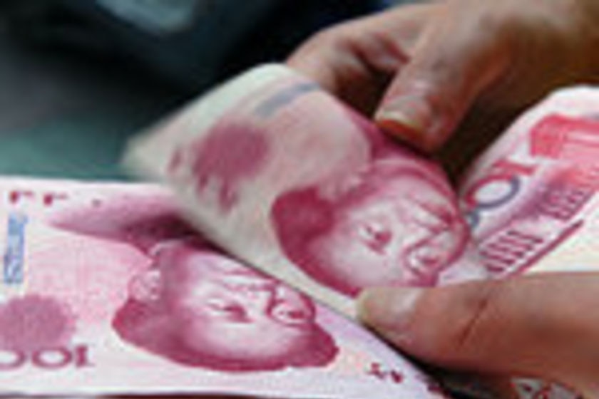 Chinese yuan being counted