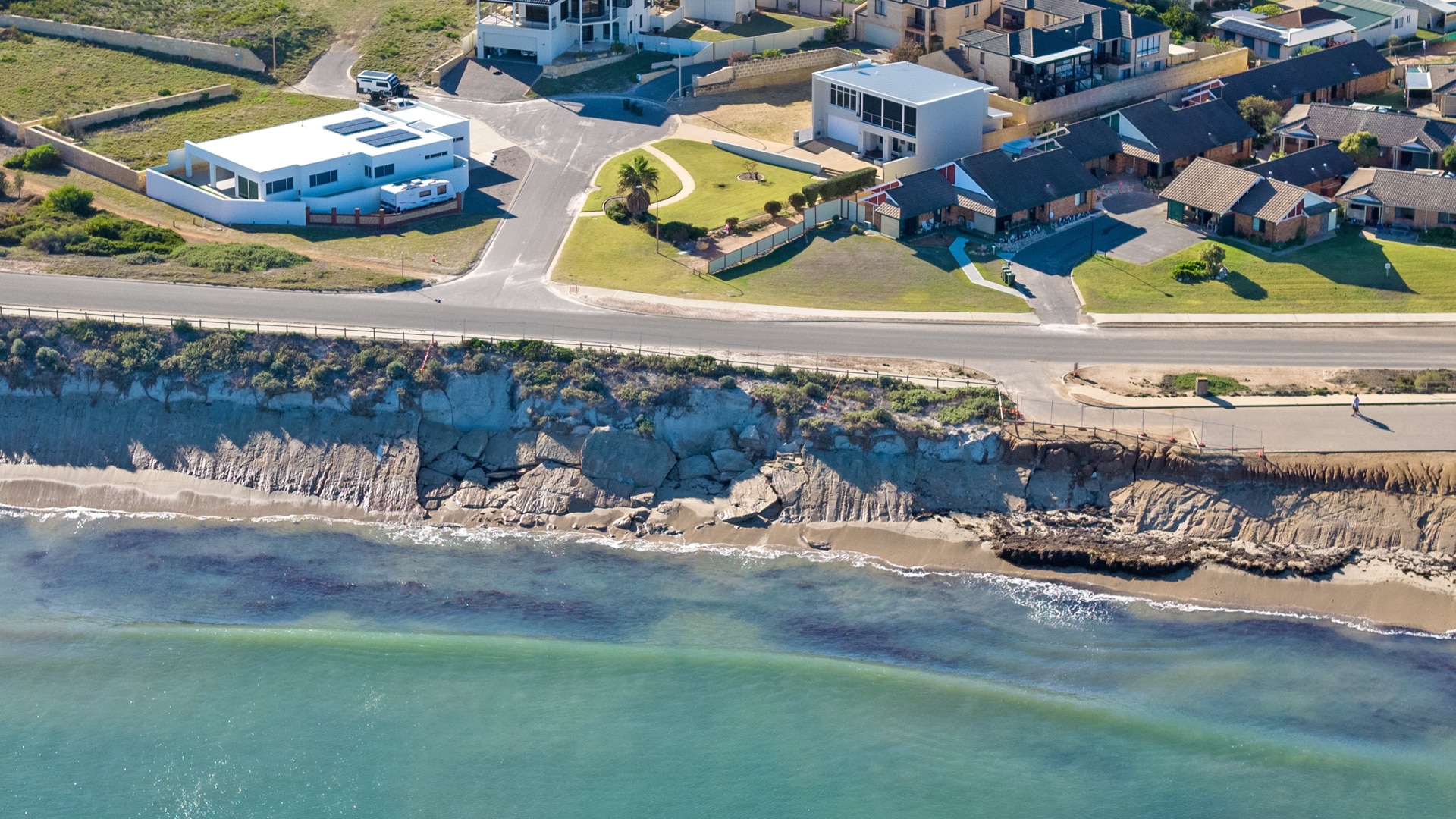 Erosion damage near Ocean Drive in Dongara after recent storm surges