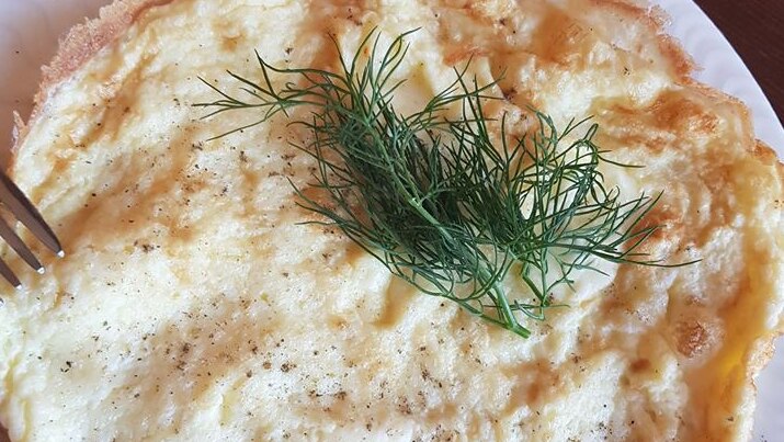 An omelette served with dill in Russia.