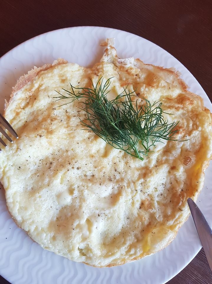 An omelette served with dill in Russia.