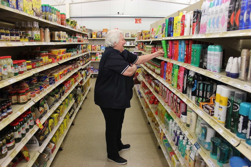 Tourists stocking up at Menindee's supermarket