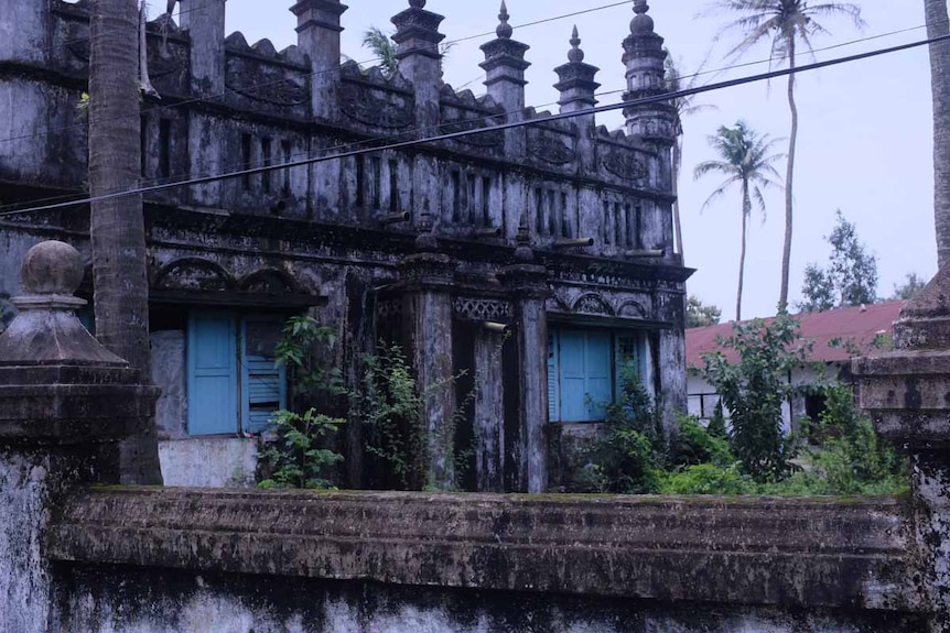 A shuttered mosque in the Rakhine capital of Sittwe which now functions as a de facto police post.