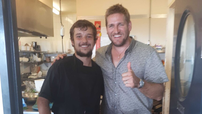 22yo Kooljaman chef Josh Cronin standing beside celebrity chef Curtis Stone