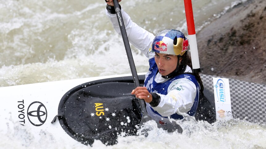 Jessica Fox competing at a World Cup event in Germany.