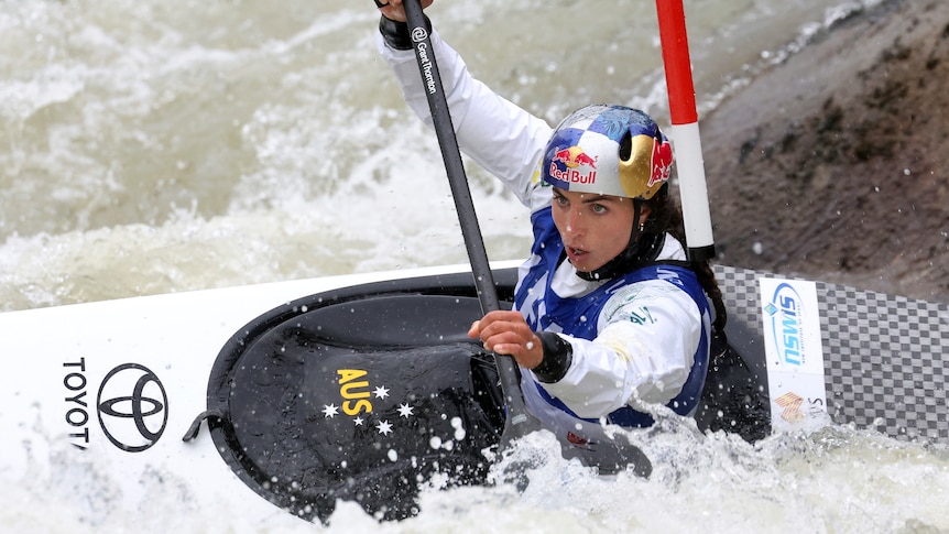 Jessica Fox competing at a World Cup event in Germany.