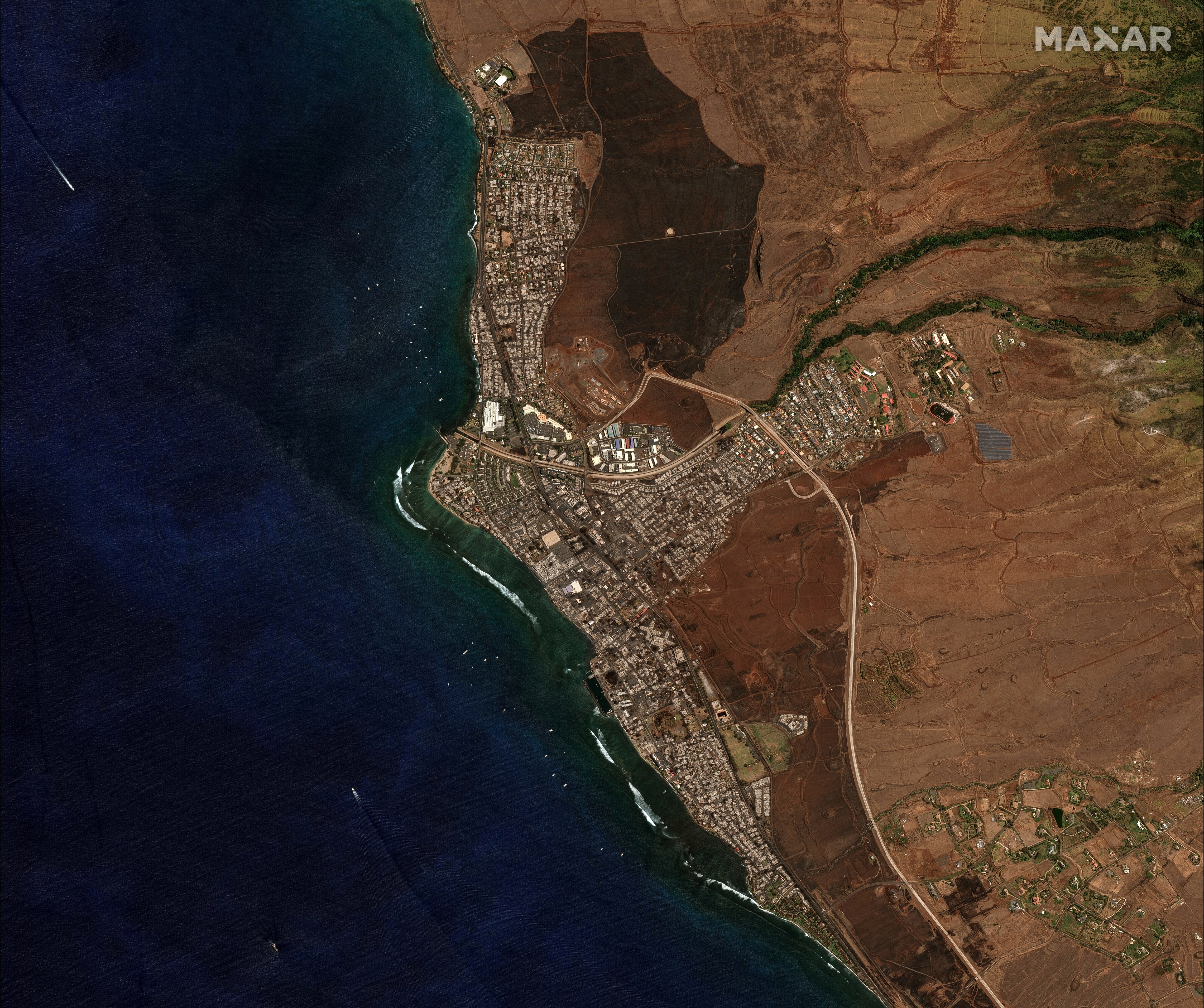 Lahaina after the fires, on August 12, 2023. 