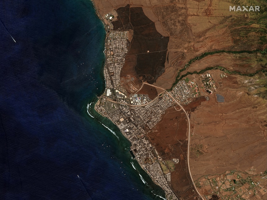 Lahaina after the fires, on August 12, 2023. 