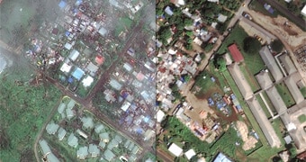 Cyclone Pam before and after