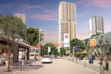 Artists impression showing what a high density development in Waterloo will look like.