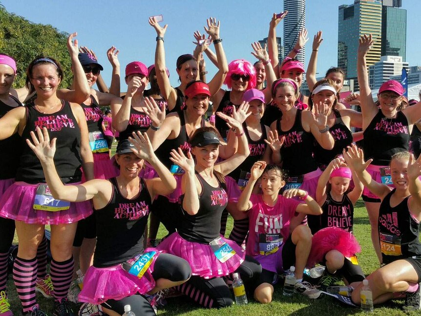 More than 30 women from the Flakers Forest Lake Running Group participated in the fun run
