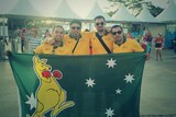 Socceroos fans in Cuiaba, Brazil, before Australia's clash versus Chile.