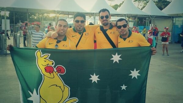 Socceroos fans in Cuiaba, Brazil, before Australia's clash versus Chile.