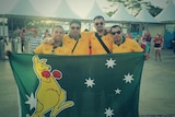Socceroos fans in Cuiaba, Brazil, before Australia's clash versus Chile.