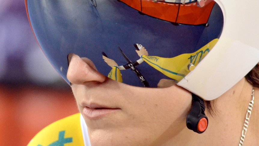 Anna Meares prepares for a race at the London 2012 Olympic Games.