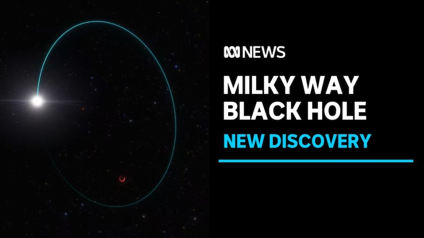 Milky Way Black Hole, New Discovery: Artistic impression of a black hole with a star and streak of light circling around it.