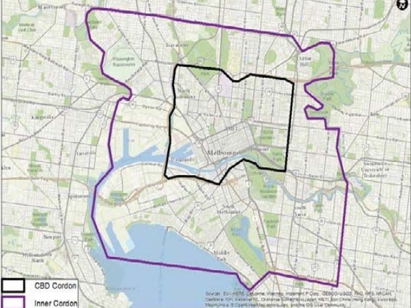 Melbourne congestion tax map
