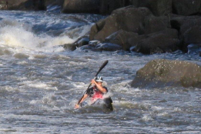 White water kayaking in the Launceston Gorge