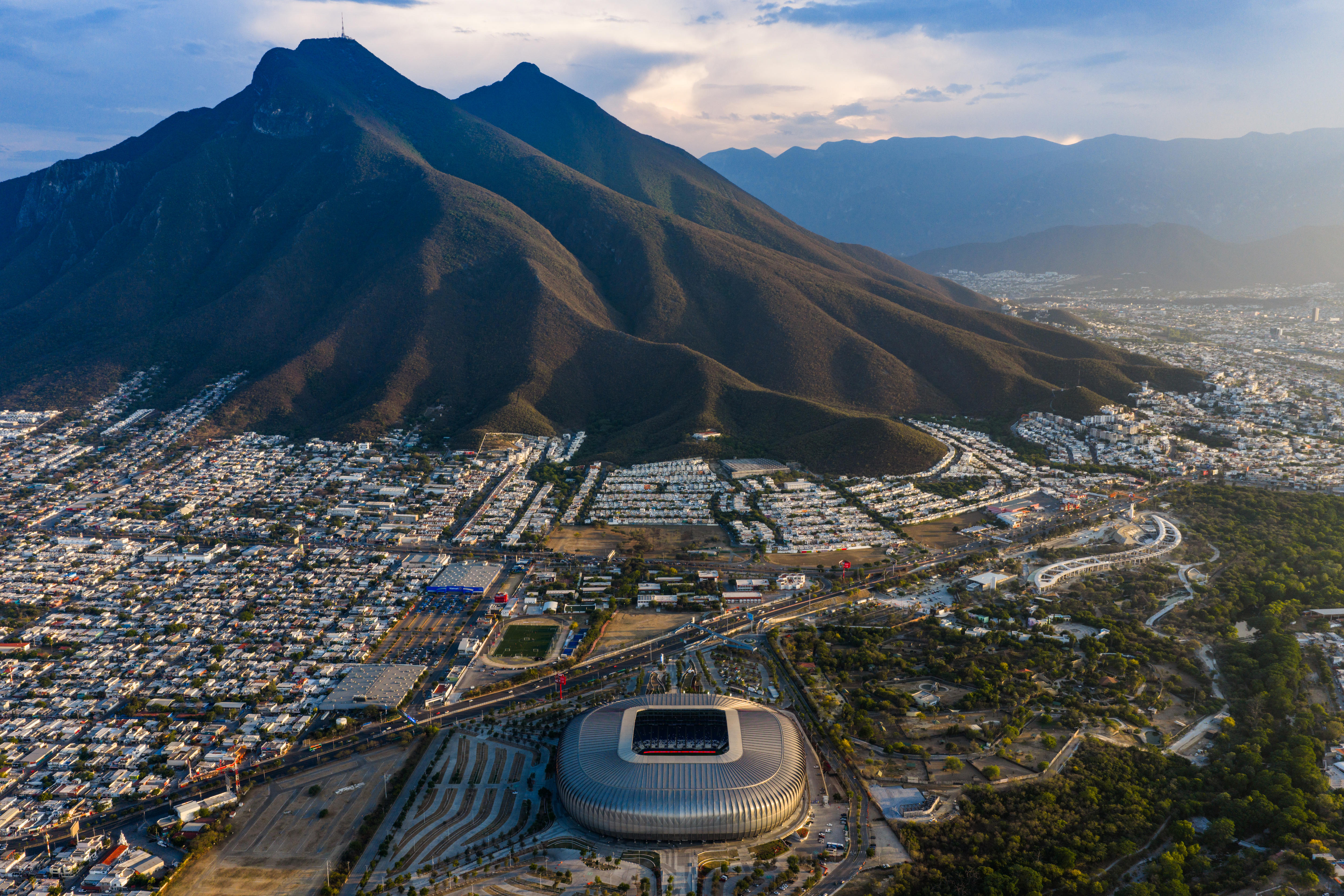 The mountains behind Estadio Monterrey